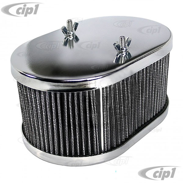 C26-129-400 - 8714 - CHROME OVAL AIR CLEANER ASSEMBLY - 3-1/2 INCH