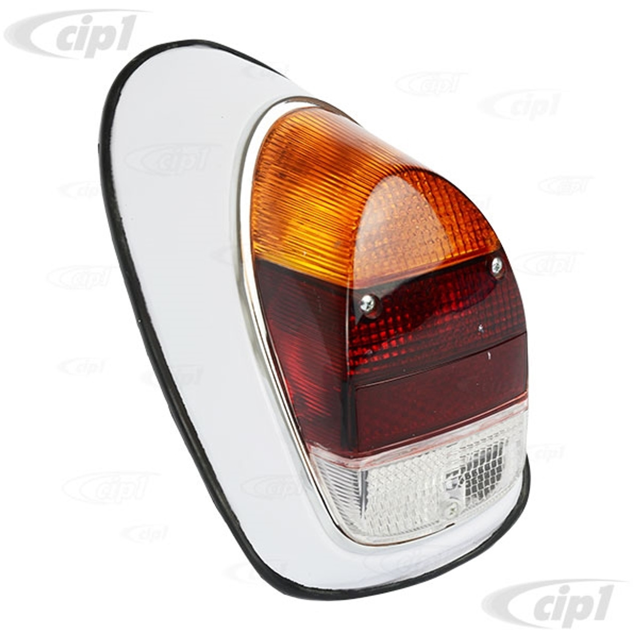 C28-111-945-095-PE - 111945095P - COMPLETE TAIL LIGHT ASSEMBLY WITH AMBER &  RED LENS (EURO STYLE) - LEFT - BEETLE 68-70 - SOLD EACH