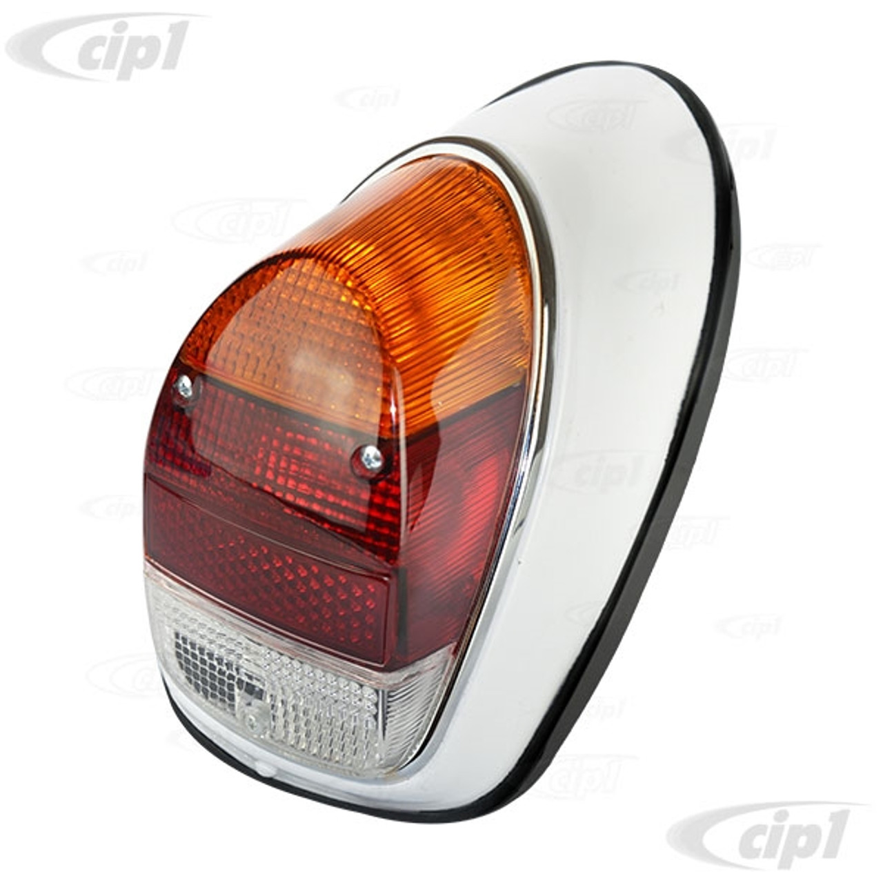 C28-111-945-096-PE - 111945096P - COMPLETE TAIL LIGHT ASSEMBLY WITH AMBER &  RED LENS (EURO STYLE) - RIGHT - BEETLE 68-70 - SOLD EACH