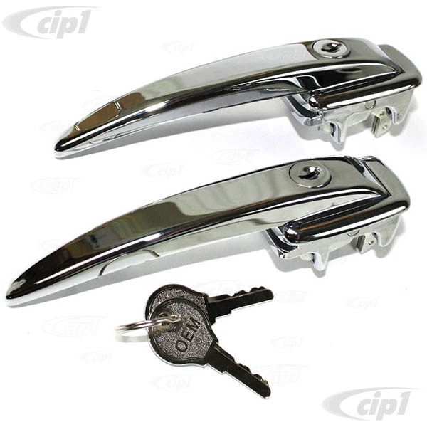 C33-S00185 - (211898205D - 211-898-205D) - GERMAN QUALITY FROM C&C U.K. -  CHROME DOOR HANDLES ON 1 KEY LOCKING - BUS 61-63 - SOLD PAIR