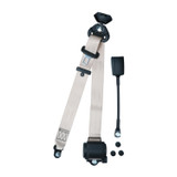 C10-18-1030 - CIP1 PREMIUM QUALITY - PAIR OF TAN 3 POINT RETRACTABLE EUROPEAN STYLE SEATBELTS - WITH BRACKETS & MOUNTING HARDWARE - BEETLE SEDAN 68-77 - SOLD SET