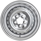 VWC-211-601-027-S - 211601027S - GENUINE QUALITY - STOCK STEEL WHEEL - 14 X 5.5 INCH WIDE - 5X112MM BOLT PATTERN – SHINY SILVER - BUS 71-79 - VANAGON 80-91