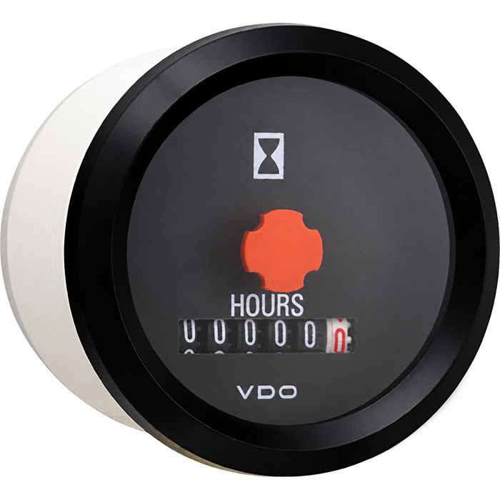 VDO-331-953 - 331953 - BLACK FACE COCKPIT HOUR METER GAUGE 2-1/16 (52MM)