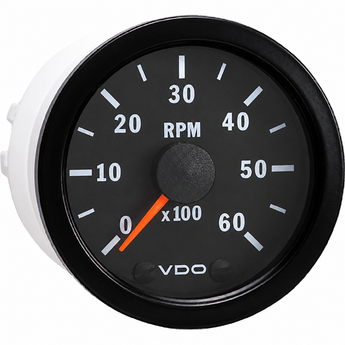 VDO-333-158 - 333158 - BLACK VISION TACHOMETER-6000 RPM - 2-1/16 INCH (52MM) - SOLD EACH