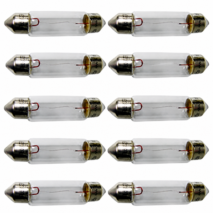 VHD-N17-7231-10 - BULB 6 VOLT 10 WATT - DOME LIGHT - 42.5MM LONG - BOX OF 10