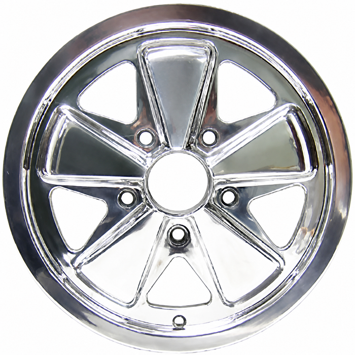 ACC-C10-6646 - 9678 - 911 STYLE 5 SPOKE ALUMINUM WHEEL - FULLY POLISHED - 4.5 INCH WIDE X 15 INCH DIA. - 5X130MM BOLT PATTERN (4-1/8 INCH BACKSPACE) - CENTER CAP AND HARDWARE SOLD SEPARATELY - SOLD EACH