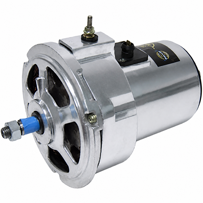 VWC-043-903-023-AC75 - 043903023A - NEW 75 AMP CHROMED ALTERNATOR - HIGH OUTPUT REPLACEMENT FOR BEETLE 73-79 / GHIA 73-74 (CUSTOM UPGRADE FOR 15-1600CC BEETLE STYLE ENGINE) - SOLD EACH