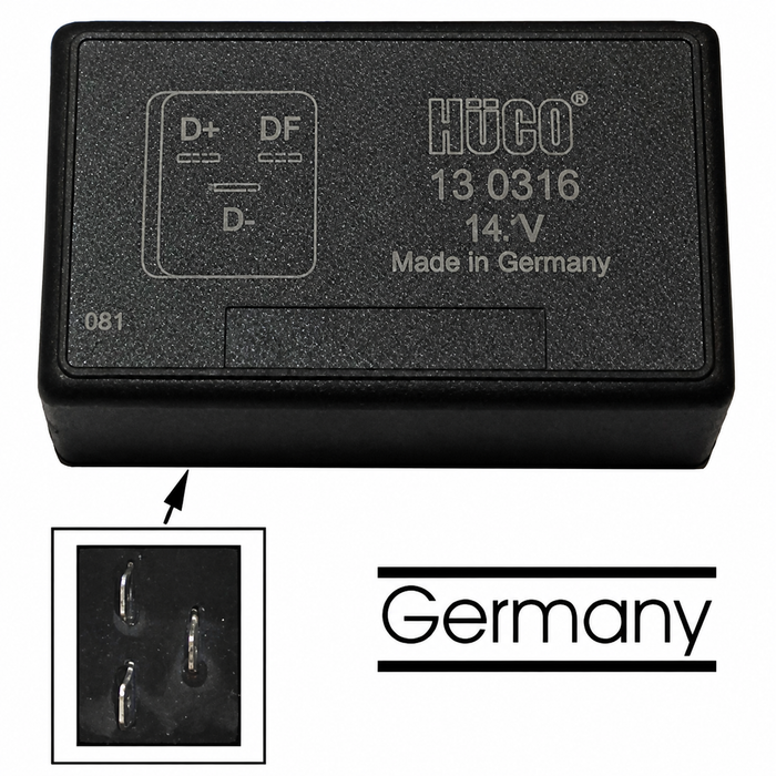 VWC-043-903-803-A - (043903803A) GERMAN MADE - 12 VOLT EXTERNAL REGULATOR FOR ALTERNATOR - BEETLE 73-74 / GHIA 73-74 / BUS 72-79 - SOLD EACH