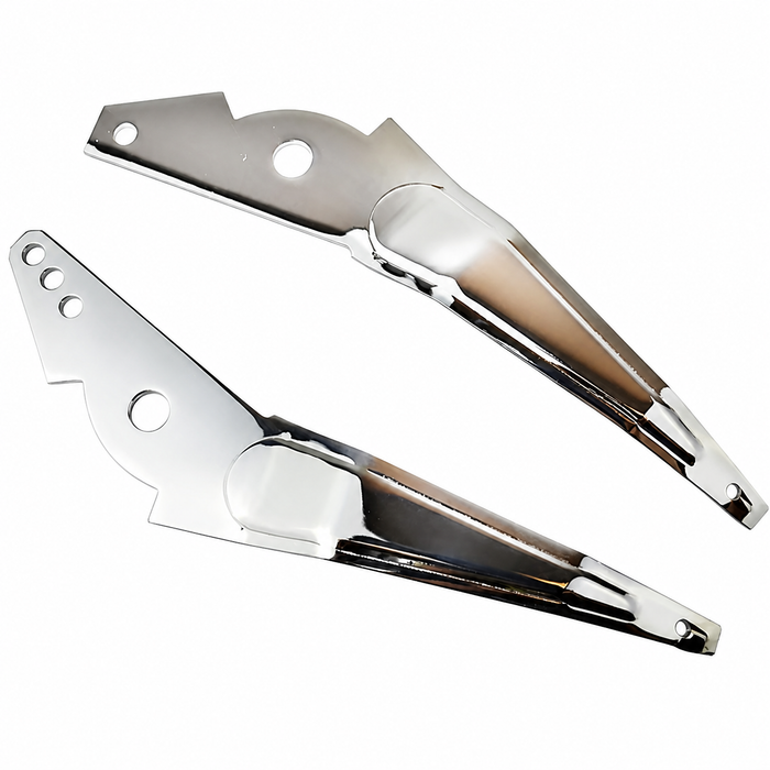 VWC-111-711-711-CPR - (111711711C) - GERMAN MADE - PAIR OF POLISHED STAINLESS STEEL HEATER CABLE LEVERS - BEETLE/GHIA 65-79 - THING 73-74 - SOLD PAIR