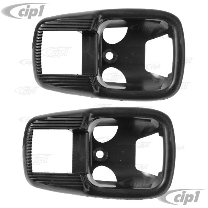 VWC-111-837-239-BBPR - (111837239BBK) PAIR OF TRIM COVER PLATES - BLACK PLASTIC - INSIDE DOOR RELEASE LEVER - STANDARD BEETLE 67-77 / GHIA 65-70 / BUS 74-79 / TYPE-3 62-73 - SOLD PAIR