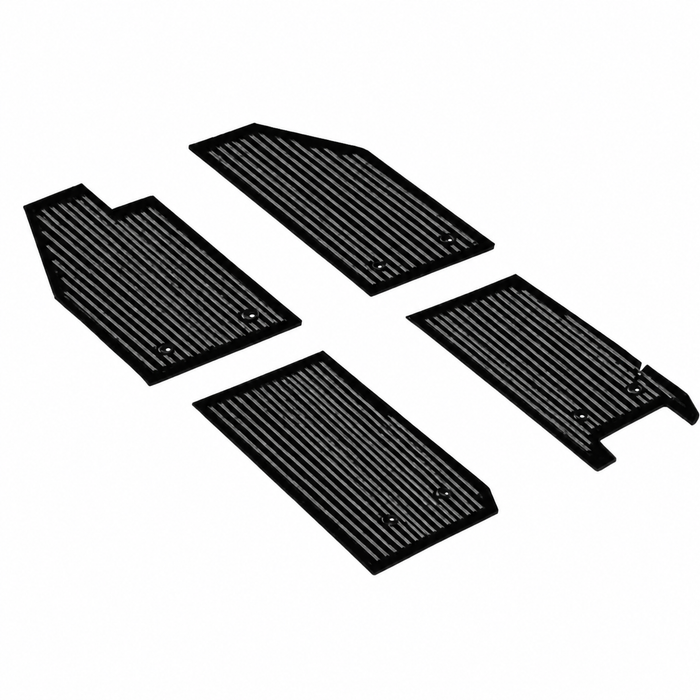 VWC-111-863-002 - 111863002 - PREMIUM QUALITY - BLACK RUBBER FLOOR MAT SET - FRONT AND REAR - EXTECT ORIGINAL DESIGN WITH MOUNTING HOLES - SEE NOTES ABOUT COLOR - BEETLE  56-59 - SOLD 4 PIECE SET