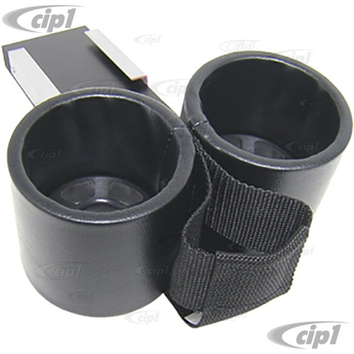 ACC-C10-9106-C - ASHTRAY CUP HOLDER WITH CELL-PHONE HOLDER - FITS INTO ASHTRAY SLOT - SMOOTH BLACK VINYL - GHIA 68-74 - SOLD EACH