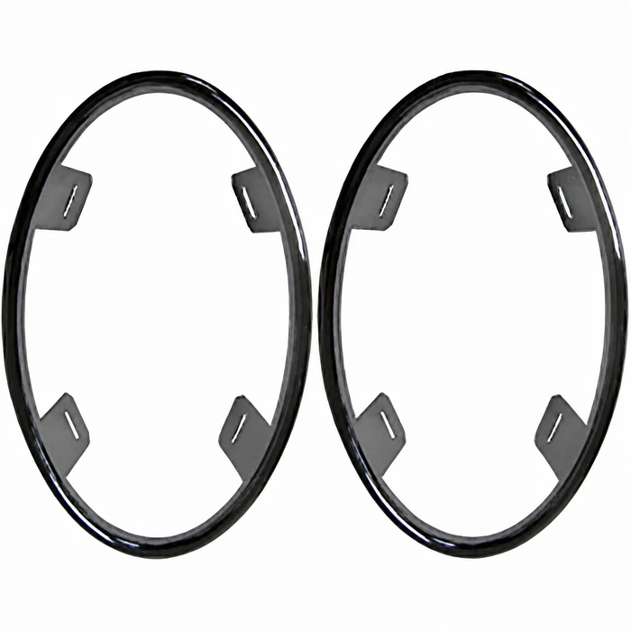 VWC-111-945-219-PR - 111945219 - B00921 - PAIR OF TAIL LIGHT CHROME BEZELS - BEETLE 55-61 - SOLD PAIR