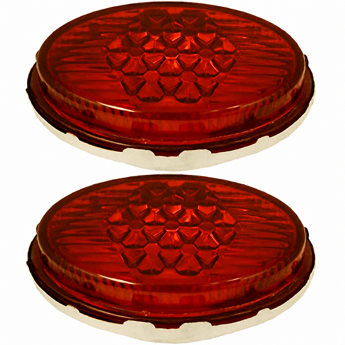 VWC-111-945-231-PR - 111945231 - PAIR OF TAIL LIGHT RED LENS WITH REFLECTOR - GLASS WITH SNOWFLAKE DESIGN - BEETLE 55-61 - SOLD PAIR