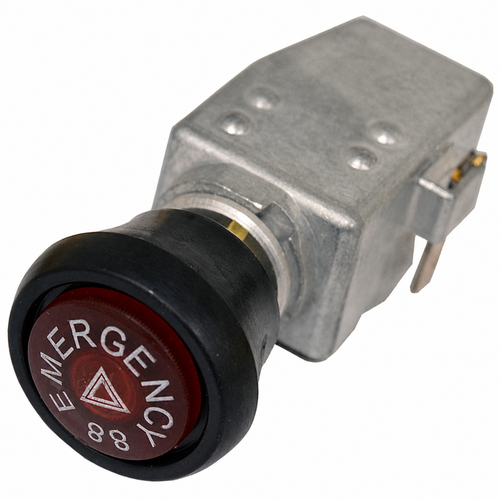 VWC-111-953-235-F - (111953235) COMPLETE EMERGENCY FLASHER SWITCH WITH NUT / KNOB (FOUR WAY FLASHER) - STD BEETLE 68-73 / SUPER BEETLE 71-72 / GHIA 68-73 / BUS 68-72 / TYPE-3 68-73 - SOLD EACH
