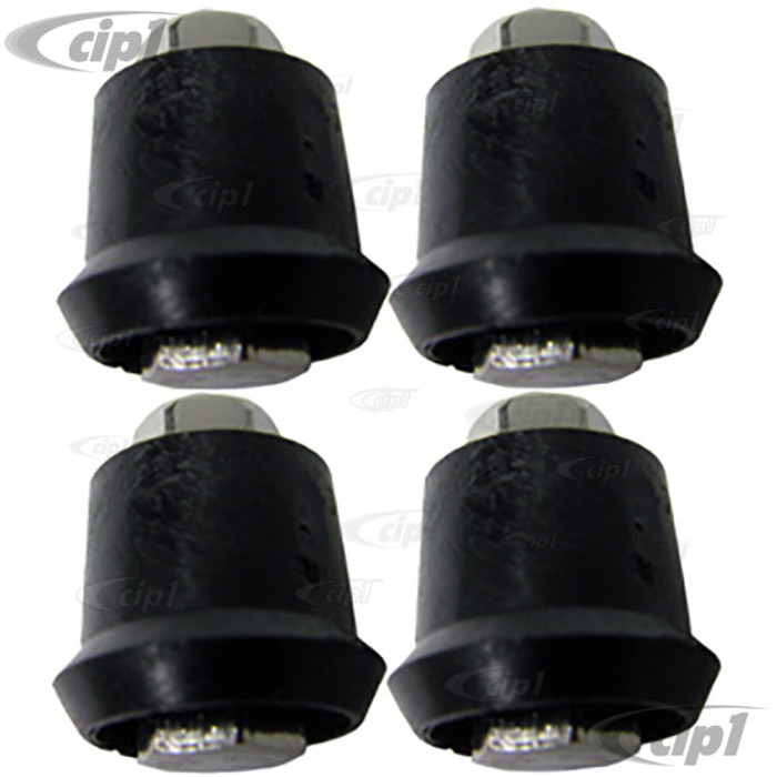 VWC-113-415-779-SET - 113415779 - HORN BUTTON INSULATED MOUNTS WITH BOLTS - BEETLE 72-77 - SUPER BEETLE 72-79 - GHIA 72-74 - TYPE-3 72-73 - SOLD SET OF 4