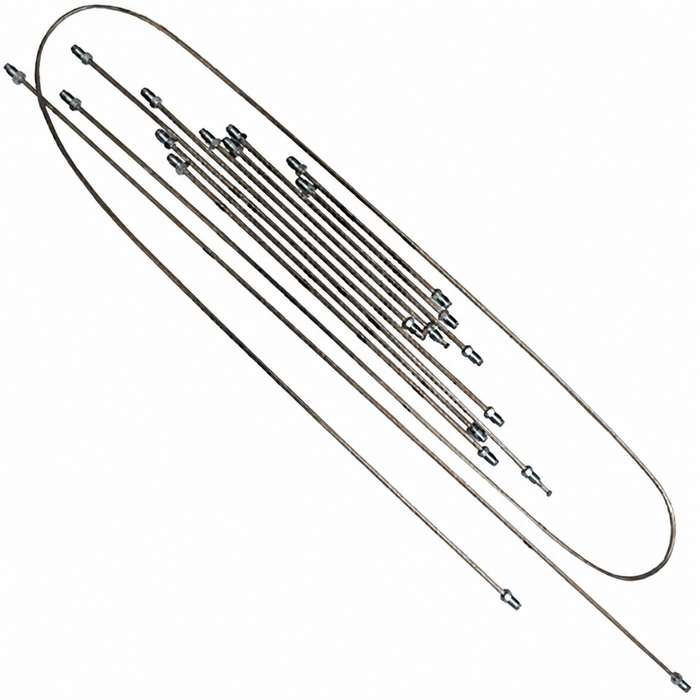 VWC-113-698-996-GSS - (113698996G) - EXCELLENT QUALITY - STAINLESS STEEL BRAKE LINE KIT - SUPER BEETLE 71-79 - SOLD SET