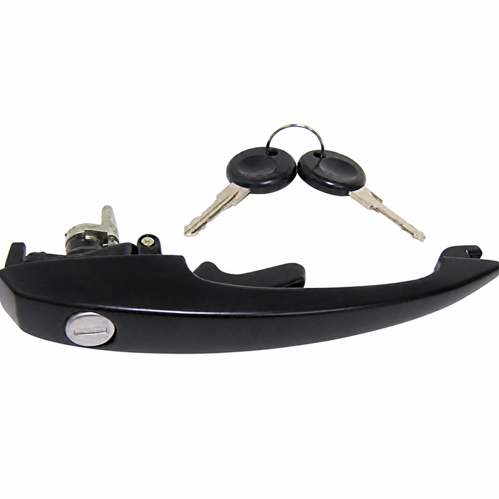 VWC-113-837-205-MB - 113837205M - CIP1 PREMIUM QUALITY - BLACK OUTER LOCKING DOOR HANDLE WITH KEYS - BEETLE 68-79 - GHIA 68-74 (WILL FIT TYPE-3 68-73 W/SLIGHT MOD) - SOLD EACH