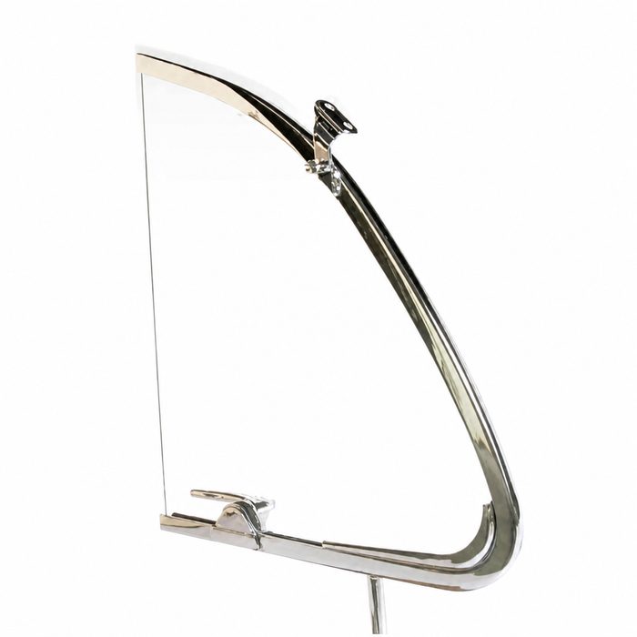 VWC-113-837-606-A - 113837606A - EXCELLENT REPRODUCTION - CHROME VENT WINDOW FRAME WITH GLASS AND LATCH - RIGHT - BEETLE 56-64 - SOLD EACH