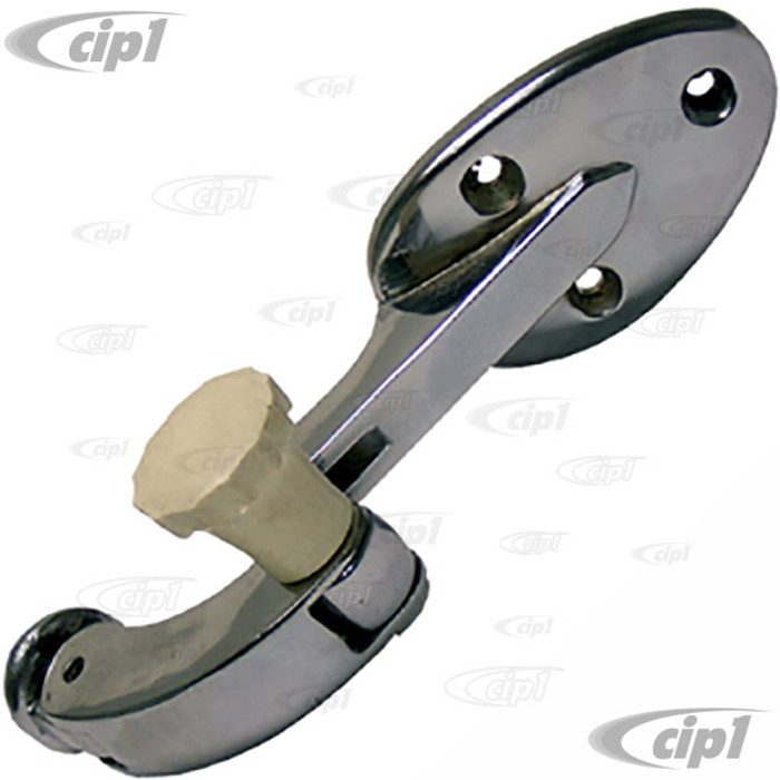 VWC-113-847-080-C - 113847080C - EXCELLENT REPRODUCTION - CHROME POPOUT WINDOW LATCH WITH IVORY KNOB - RIGHT - BEETLE 65-77 - SOLD EACH