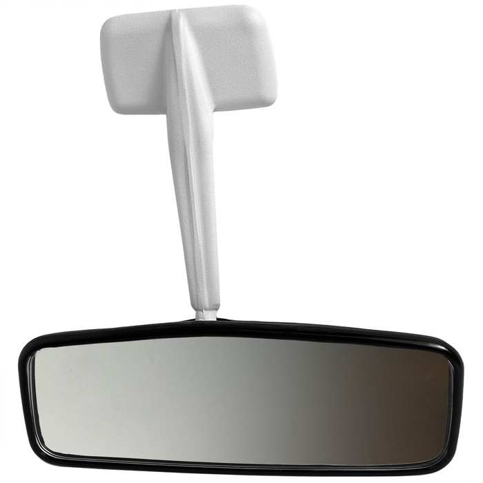 VWC-113-857-511-LWH - 113857511L - OE QUALITY - INTERIOR REAR VIEW MIRROR WITH WHITE ARM - STANDARD BEETLE SEDAN  68-77 - SUPER BEETLE SEDAN 71-77 - SOLD EACH