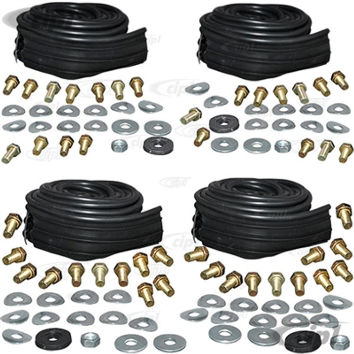 VWC-113-898-022-BR - BRAZIL MADE COMPLETE 4 FENDER BEAD KIT - WITH STANDARD BOLTS (NOT TALL) - WASHERS - BEADING - DOES ALL 4 FENDERS - BEETLE 46-79 - SOLD SET