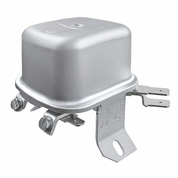 VWC-113-903-801-C - 113903801E - EXCELLENT REPRODUCTION - 6 VOLT 35-45AMP VOLTAGE REGULATOR - MOUNTS ON TOP OF 90MM DIAMETER GENERATOR - MODERN SOLID STATE DESIGN - BEETLE 46-66 - GHIA 56-66 - BUS 50-63 - SOLD EACH