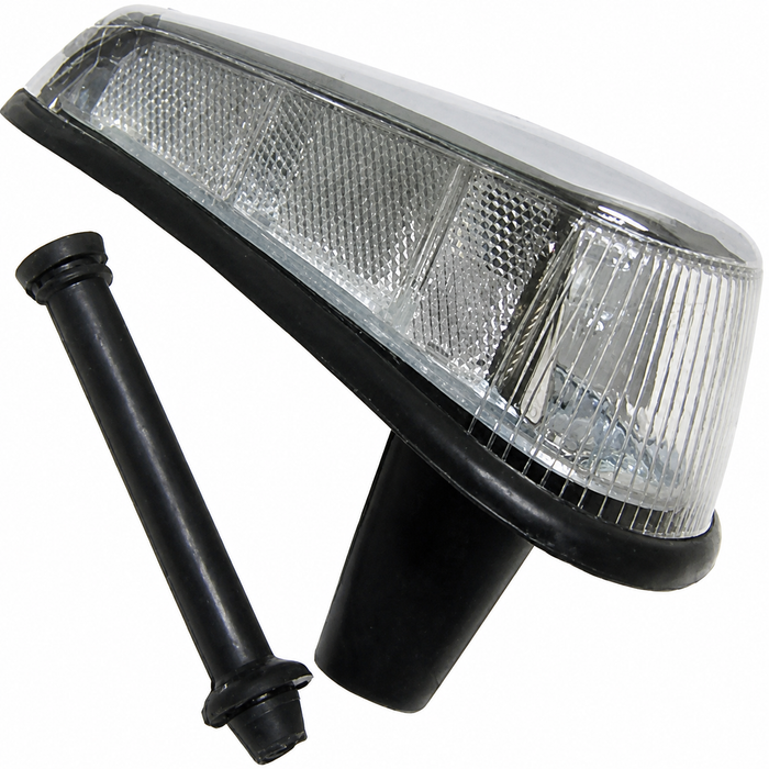 VWC-113-953-042-NCL - 113953042N - GOOD REPRODUCTION WITH METAL HOUSING - COMPLETE FRONT TURN SIGNAL ASSEMBLY WITH CLEAR LENS - RIGHT - SEAL INCLUDED - BEETLE 70-79 - SOLD EACH