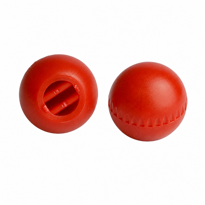 VWC-131-711-741-APR - (131711741B) - GERMAN MADE - PAIR OF HEATER LEVER KNOBS - RED - BEETLE 65-72 - GHIA 65-72 - TYPE-3 67-74 - SOLD PAIR