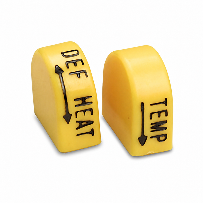 VWC-133-819-680-PR -  YELLOW HEATER/DEFROST CONTROL KNOBS - BEETLE 72-79 -GHIA 72-74 -TYPE-3 72-73   SOLD PAIR