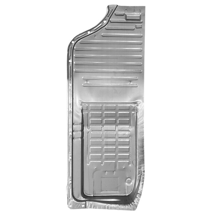 VWC-141-701-059-K - 141701059 - BEST KLOKKERHOLM - FLOOR PAN HALF - LEFT - W/OUT SEAT TRACKS - MADE WITH ALL NEW TOOLING FOR A MORE COMPLETE PRESSING W/OUT SLITS IN CORNERS - GHIA 56-74 - THING 69-79 - BLACK OR GALVANIZED COATING MAY VARY - SOLD EACH