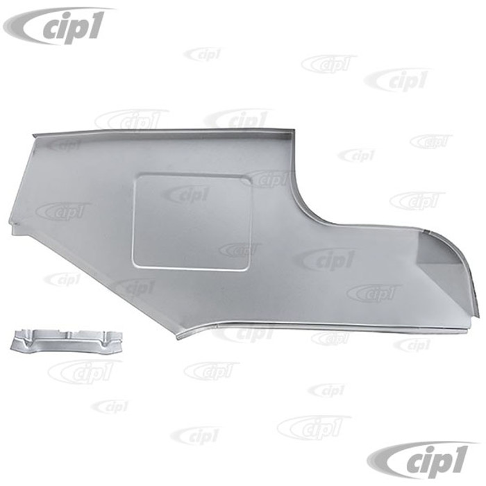 VWC-141-813-161 - (141813161E) - LEFT BATTERY COMPARTMENT FLOOR SECTION WITH WELD-ON BATTERY BRACKET - GHIA 67-74 (67-71 REQUIRE MOD'S TO FRONT CORNER) - SOLD EACH