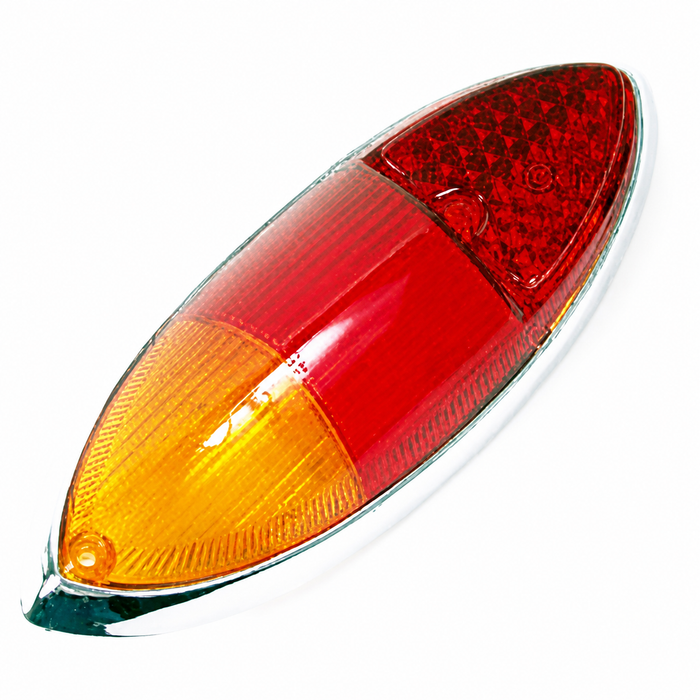 VWC-141-945-227-E - 141945227E - EUROPEAN RED & AMBER TAIL LIGHT LENSE - GHIA 60-69 - SOLD EACH