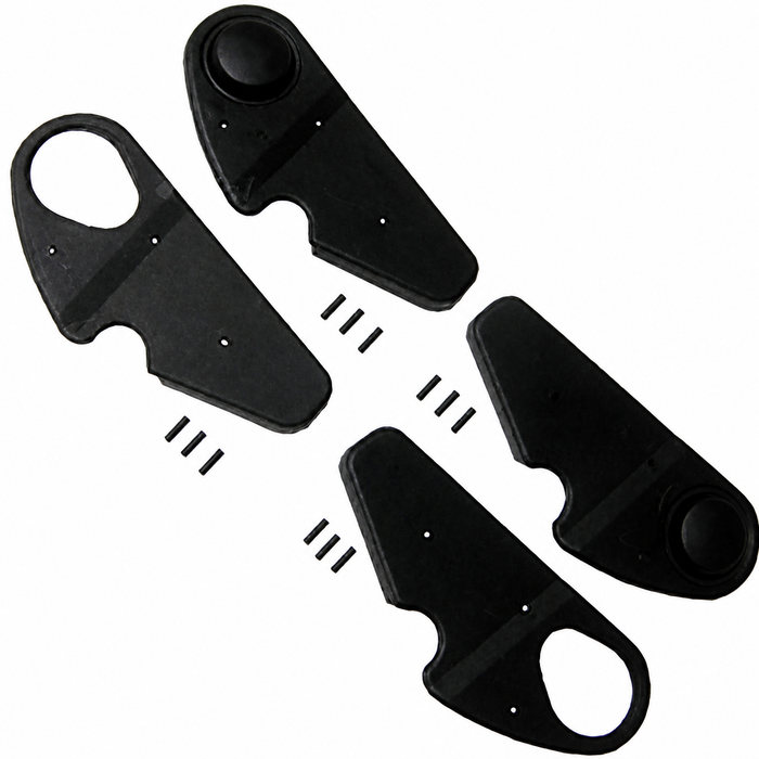 VWC-171-898-471-KIT - 4 PIECE SEAT SIDE COVER PLATE KIT - WITH FASTENING PINS - DOES BOTH FRONT SEATS - BEETLE 77-79 - SOLD COMPLETE SET OF 4 W/PINS