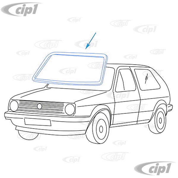 VWC-191-845-121 - 191845121 - GERMAN - FRONT WINDSHIELD SEAL - WITHOUT  GROOVE FOR CHROME - MK2 GOLF&frasl;JETTA 85-92 - SOLD EACH