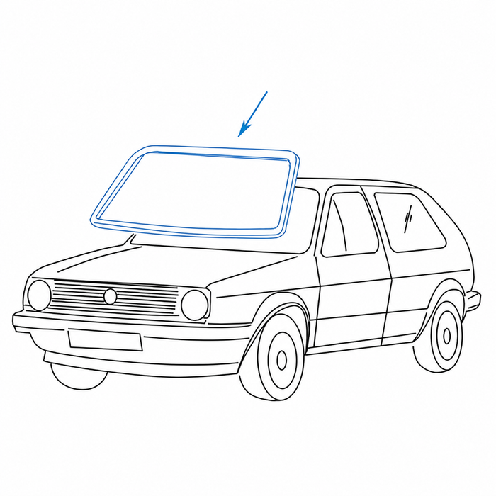 VWC-191-845-121 - 191845121 - GERMAN - FRONT WINDSHIELD SEAL - WITHOUT GROOVE FOR CHROME - MK2 GOLF 85-92 - JETTA 85-92 - SOLD EACH