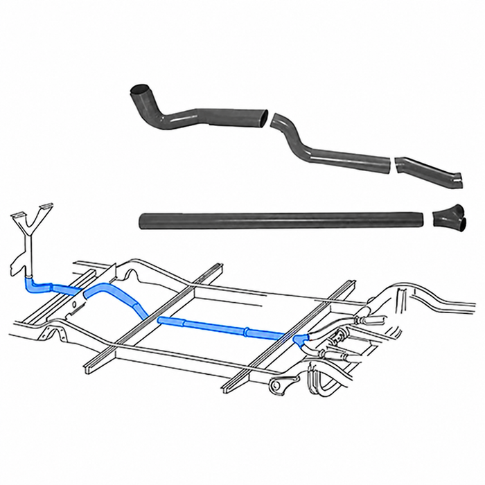 VWC-211-255-785-ASET - 211255785A - 5 PIECE REPLACEMENT HEATER TUBE SET WITH Y-PIECE - BUS 52-67 - EXCELLENT QUALITY FROM EUROPE - SOLD SET