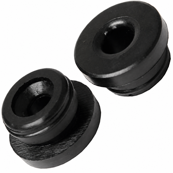 VWC-211-611-817-APR - 211611817A - PAIR OF BRAKE MASTER CYLINDER RUBBER PLUGS - SECURES INLET PIPES TO CYL.- MEASURES 7MM INLET / 18MM O.S. DIA. - BEETLE 67-71/GHIA 67-71/TYPE-3 67-71/BUS 67-79 - SOLD PAIR