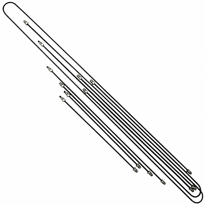 VWC-211-698-001-D - 211698001D - GERMAN MADE COMPLETE METAL BRAKE LINE KIT - INCLUDES STEEL LINES FOR ENTIRE BUS - TEFLON COATED TO PREVENT CORROSION - BUS 1967 ONLY - SOLD KIT