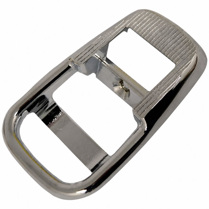 VWC-211-837-097-CH - FRONT DOOR RELEASE LEVER TRIM PLATE - CHROME METAL - BUS 69-73 - SOLD EACH