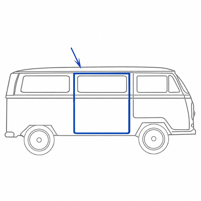 VWC-211-843-792-B - 211843792B - EXCELLENT QUALITY - RIGHT SIDE SLIDING DOOR SEAL - FOR LHD - BUS 68-79 - SOLD EACH