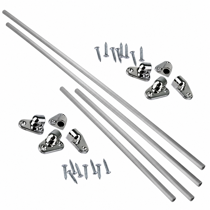 VWC-211-898-405 - 211898405 - J13855 - ANGLED JAIL BAR SET - DOES BOTH REAR SIDE WINDOWS ON AN ANGLE (BARS STANDARD FINISH - CAN EASILY BE POLISHED) - BUS 68-79 - VANAGON 80-91 - SOLD SET