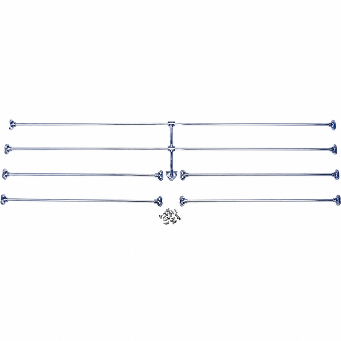 VWC-211-898-409 - 211898409 - S05554 - EXCELLENT QUALITY - JAIL BAR SET - REAR 3 WINDOWS - BARS STANDARD FINISH - CAN EASILY BE POLISHED - BUS 64-67 - SOLD SET
