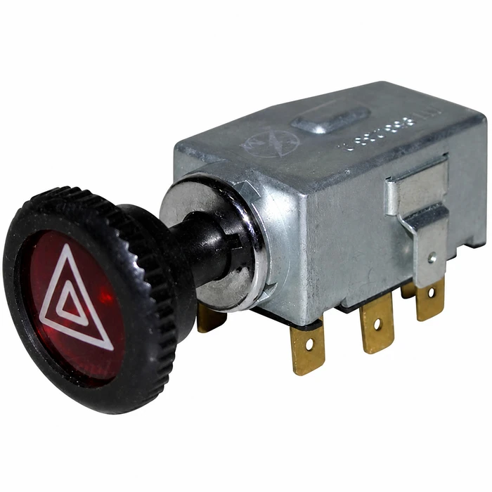 VWC-211-953-235-AWK - 211953235A - EMERGENCY FOUR WAY FLASHER SWITCH WITH KNOB / NUT (READ SPECIAL NOTE BEFORE PURCHASE) - STD BEETLE 68-73 / SUPER BEETLE 71-72 / GHIA 68-74 / BUS 68-72 / TYPE-3 68-73 - SOLD EACH
