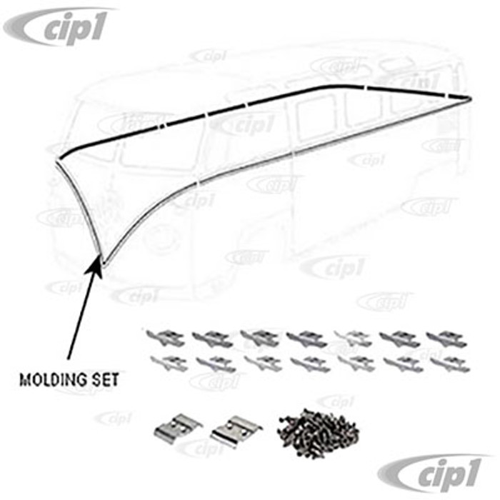VWC-241-898-001-LKT - 241898001 - POLISHED ALUMINUM DELUXE 52-63 BUS BODY MOLDING TRIM KIT - FOR LHD VEHICLES (SEE SPECIAL NOTES BEFORE ORDERING) - INCLUDES HARDWARE AND MOLDING INSERT - AROUND BELT LINE - SOLD KIT