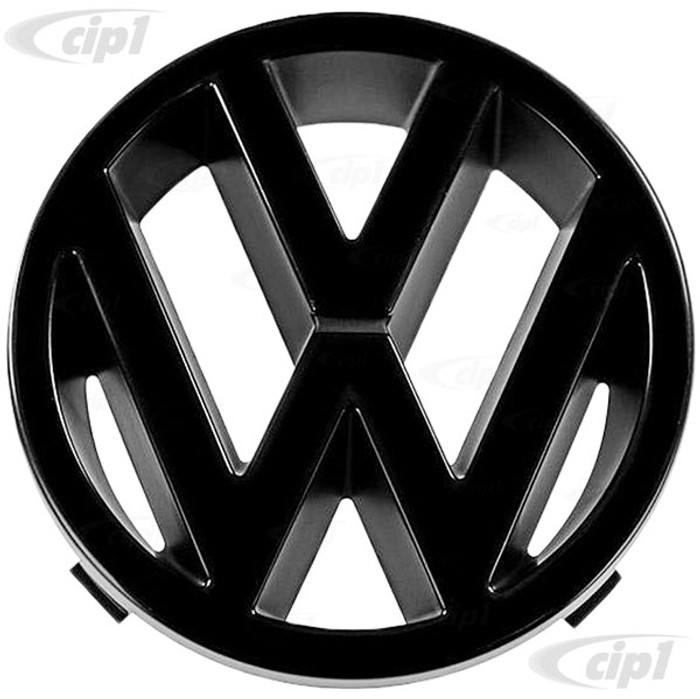 VWC-251-853-601-C - 251853601C - GENUINE VW - BLACK VW EMBLEM FOR REAR  HATCH W/GASKET - FITS MOST VANAGON 88-91 - 100MM DIA. - SOLD EACH