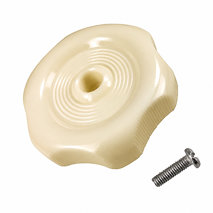 VWC-253-070-937-ASC - 253070937A - LOUVER WINDOW KNOB WITH SCREW - CREAM/BEIGE - BUS 68-79 - ALSO FOR SKYLIGHT 80-91 VANAGON - SOLD EACH