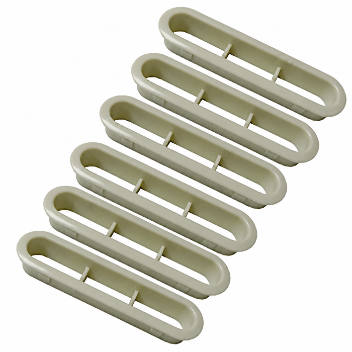 VWC-311-819-467-WST - 311819465A - 311819467 - REAR DEFROSTER VENTS - WHITE - BEETLE 72-77 - SOLD 6 PIECE SET