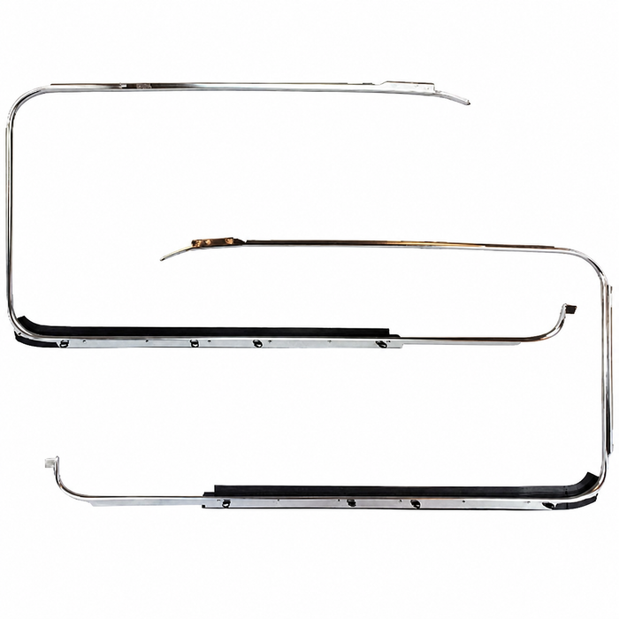 VWC-311-853-321-2 - PAIR OF OUTER WINDOW TRIM FRAMES AND SCRAPERS - LEFT & RIGHT - FRONT DOORS - TYPE-3 62-73 - REF.#'s - 311853321 - 311853322 - SOLD PAIR