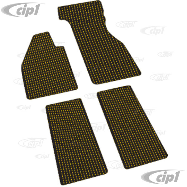 VWC-ZVW2BYL - GOLD AND BLACK COCO MAT SET - CUSTOM TAILORED WITH